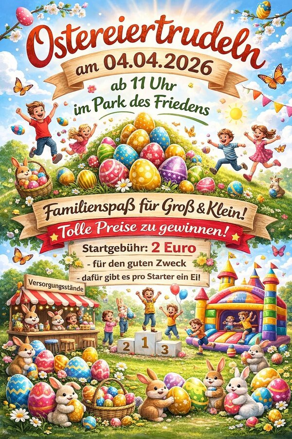 Bild vergr&ouml;&szlig;ern: Ostereiertrudeln im Park des Friedens
