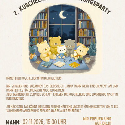 VA Kuscheltier&uuml;bernachtungsparty